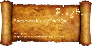 Paczovszky Ádám névjegykártya